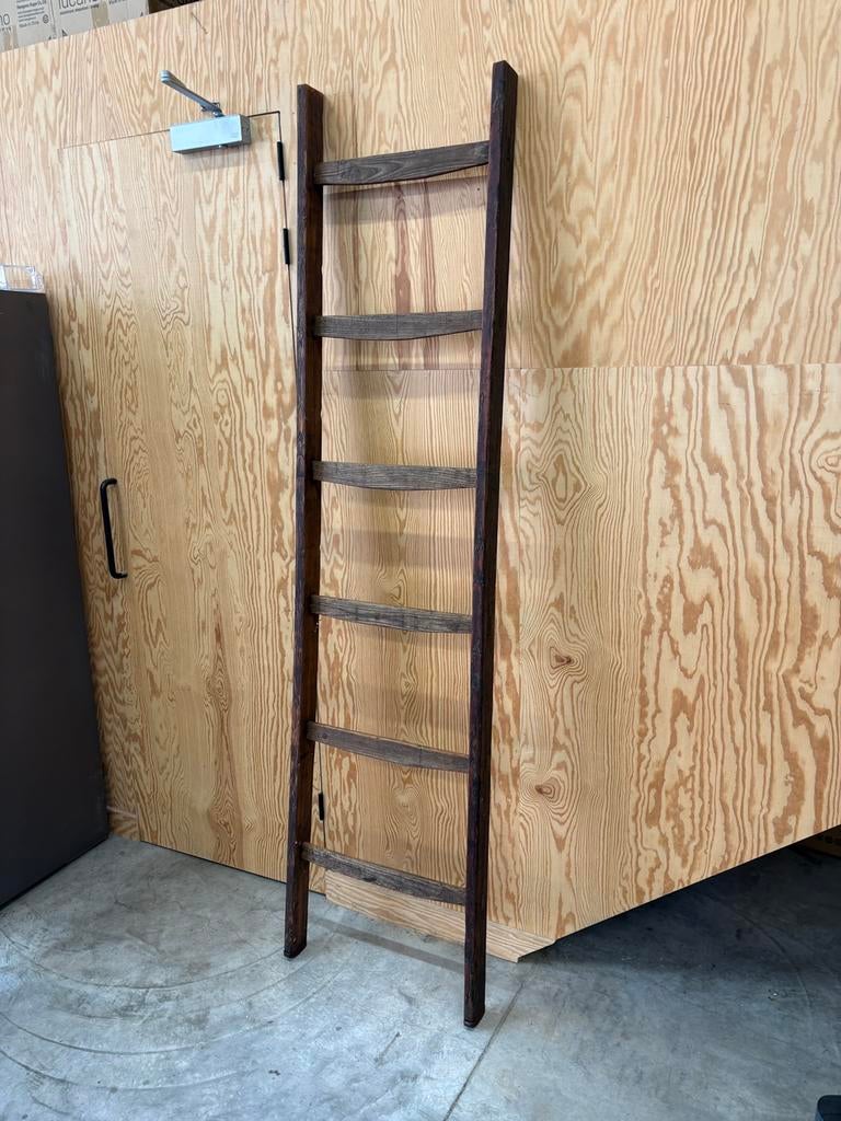 Oude houten ladder, decoratief, vintage, Ophalen