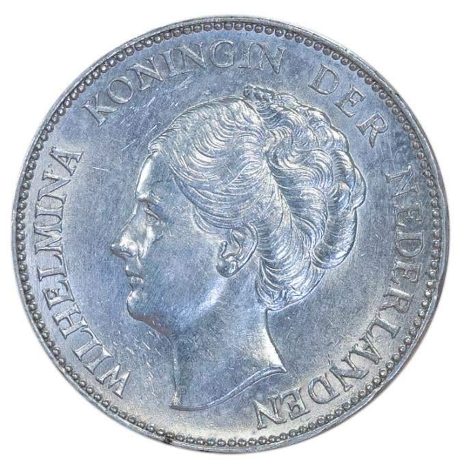 Zilveren 1 gulden Wilhelmina Nederland (Willekeurig jaartal), Enlèvement ou Envoi, Argent