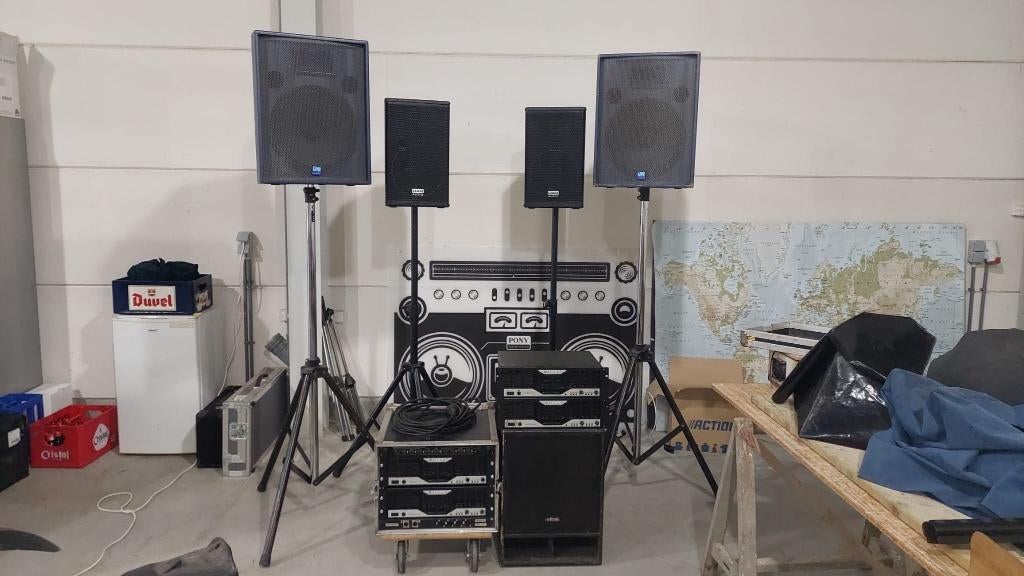 Kit de sonorisation complet : 4 Crown CE2000 + Turbosound, Autres marques, Enlèvement, Utilisé, Autres types