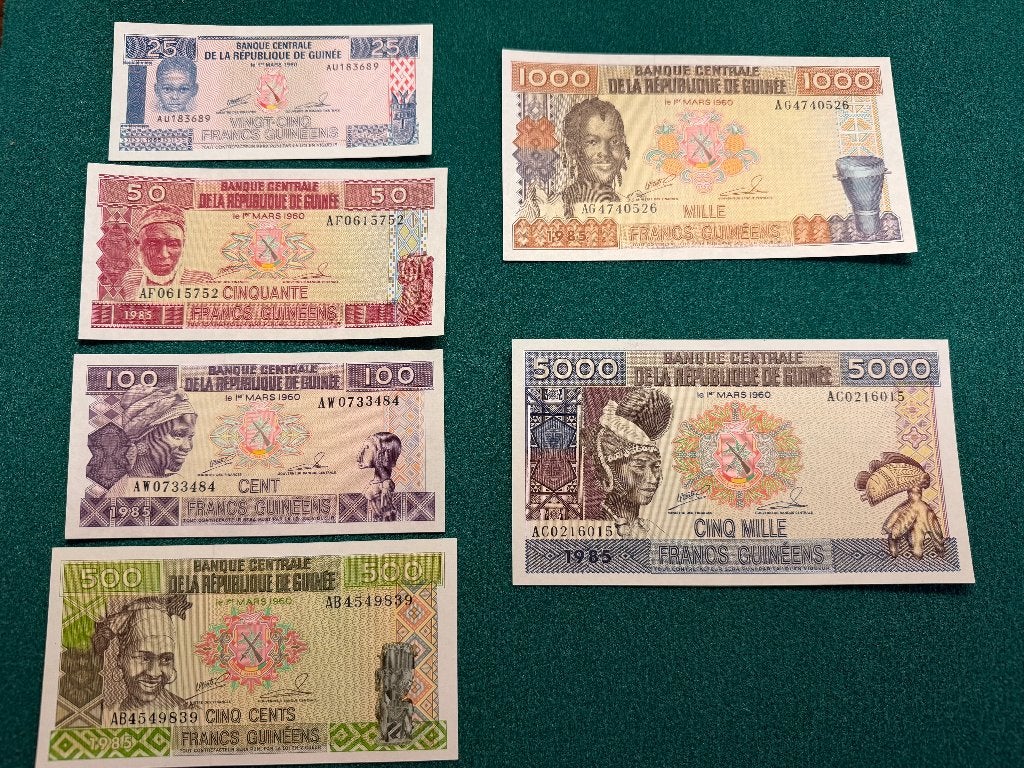 Lot de 8 billets neufs GUINEE, Enlèvement ou Envoi, Guinée, Billets en vrac