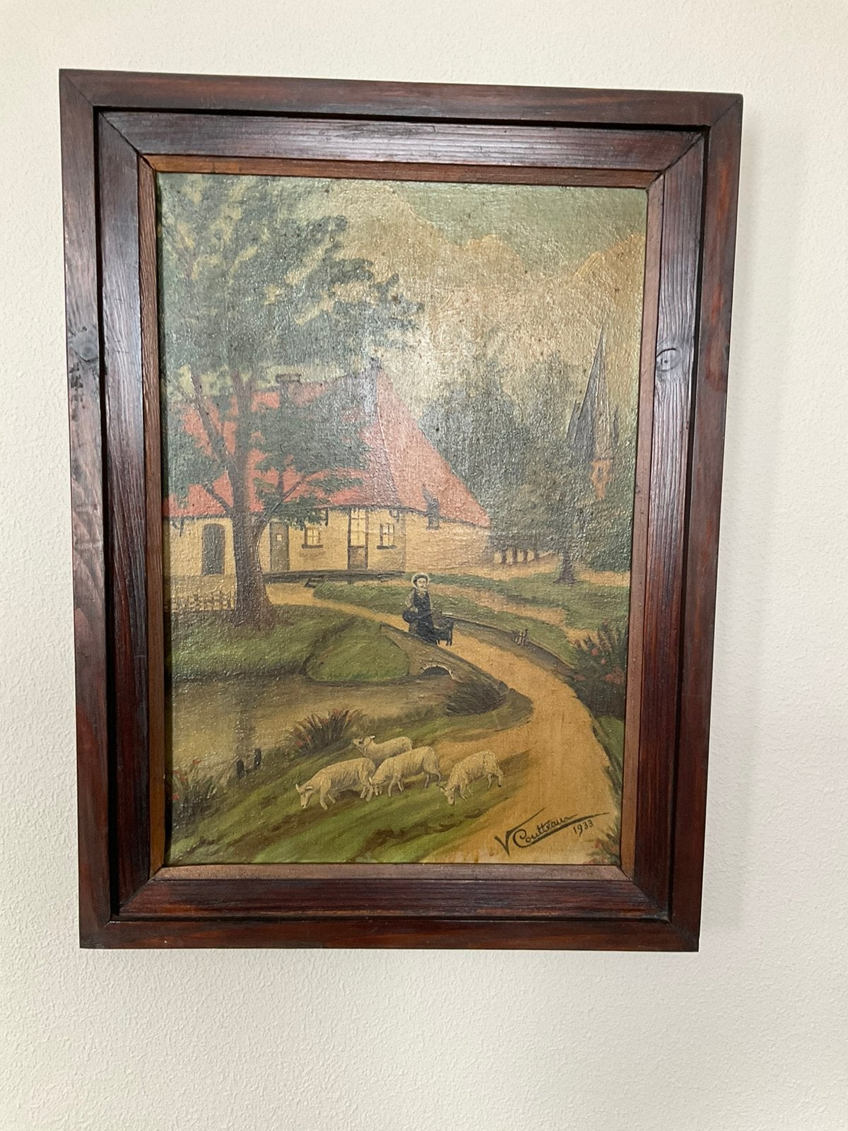 Schilderij 1933 V. Coutteau, Antiek en Kunst, Kunst | Schilderijen | Klassiek, Ophalen