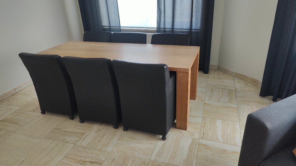tafel met 6 stoelen, Ophalen, Gebruikt, 50 tot 100 cm, Eikenhout