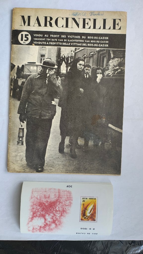Bois du Cazier livret souvenir timbre Belgique COB  2018, Envoi, 20e siècle ou après, Utilisé