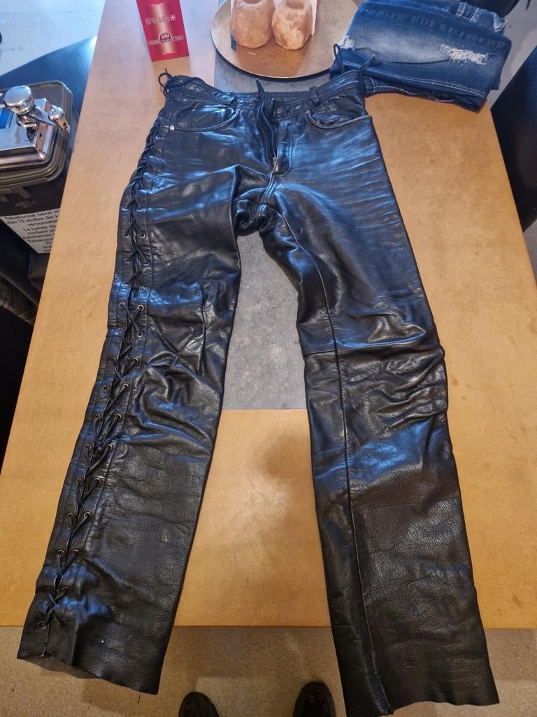 Exhte ledere broek.maat 52, Kleding | Heren, Broeken en Pantalons, Ophalen, Maat 52/54 (L)