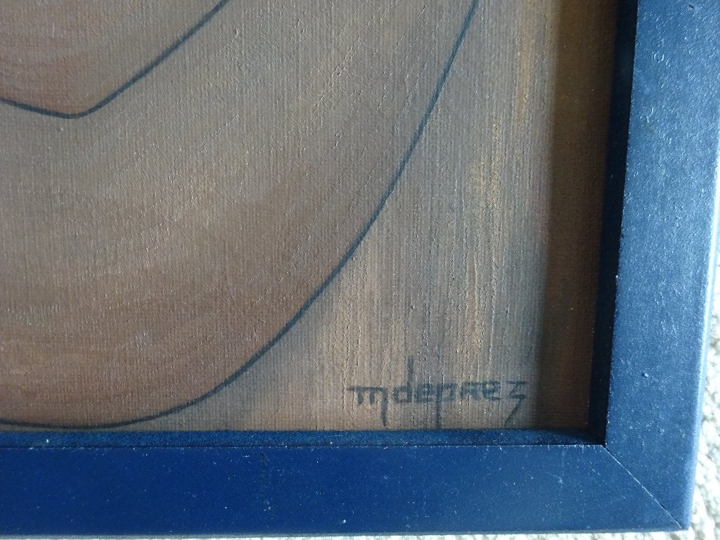 Mia Deprez, Izegem, doek, 50 x 50 cm, Waterman '72, Ophalen of Verzenden