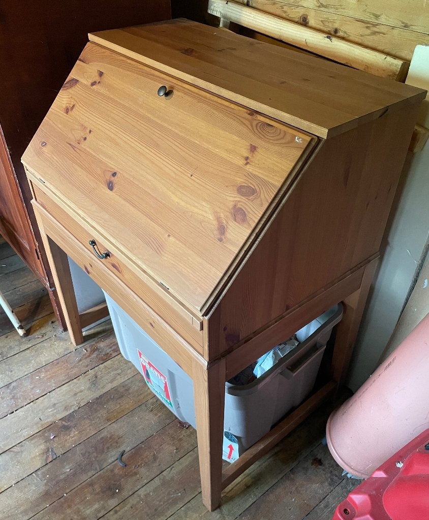 Bureau in hout, Ophalen, Gebruikt, Hout, Schoolbureau