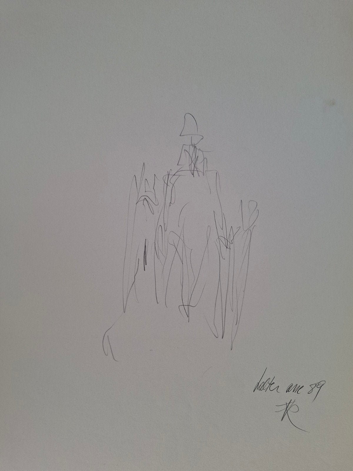 VERTONGEN Frits "Figuren" tekening 1989, Enlèvement ou Envoi, Dessin, Dessin au crayon