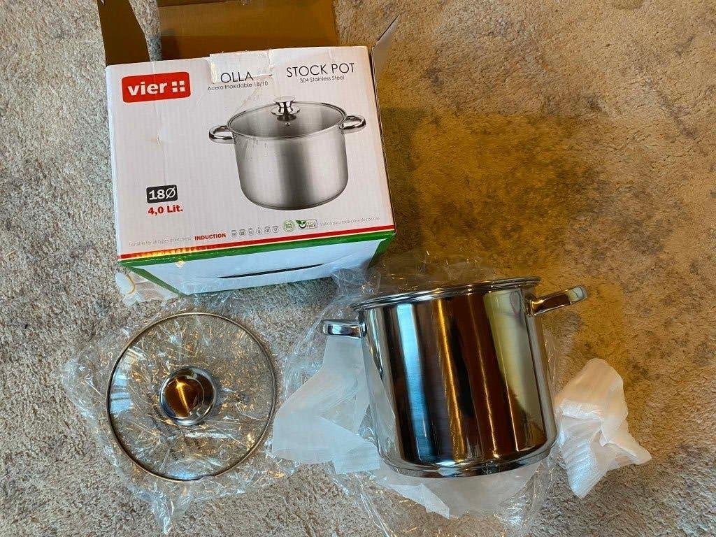 Vier roestvrijstalen steelpan, 18 cm, Nieuw, Ophalen of Verzenden, X, Kookpan