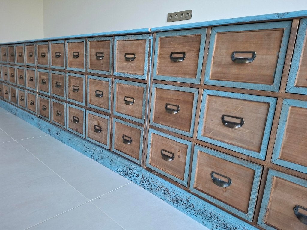 Apothekerskast, Huis en Inrichting, Kasten | Dressoirs, Ophalen, Zo goed als nieuw, 200 cm of meer, Met lade(s)