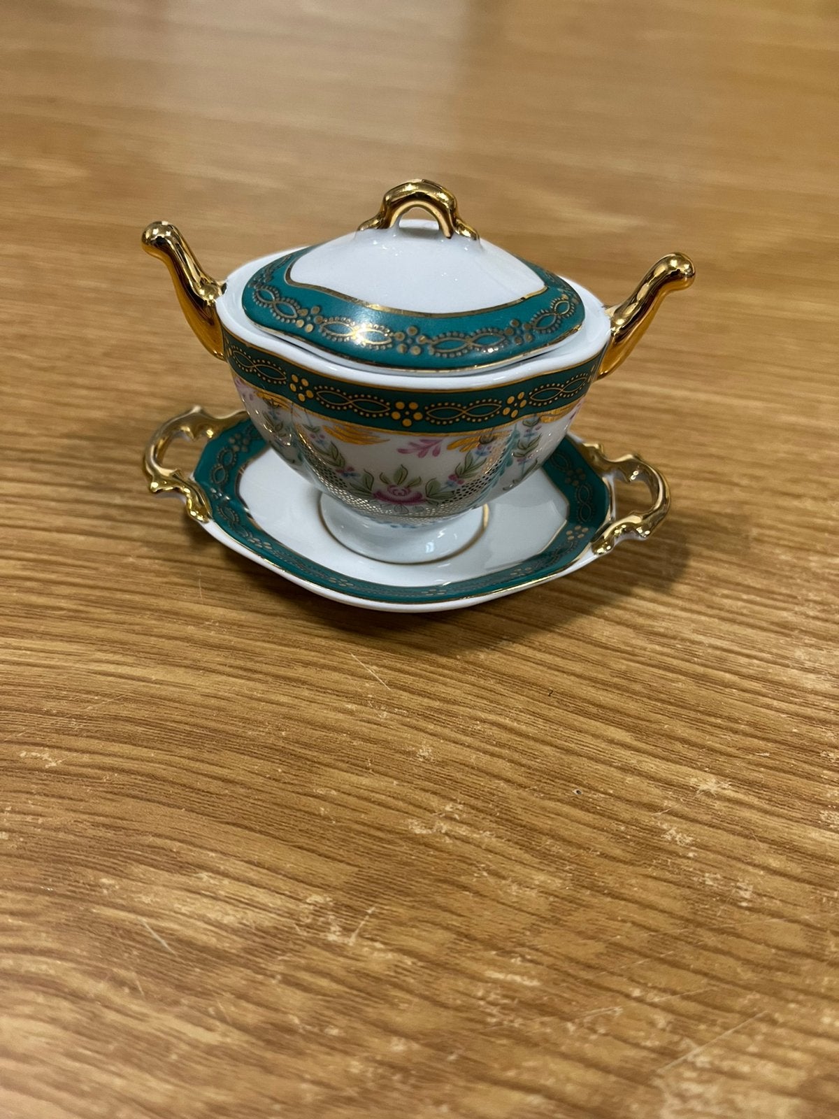 Soupière miniature porcelaine Porcelain Art turquoise, Enlèvement, Porcelaine