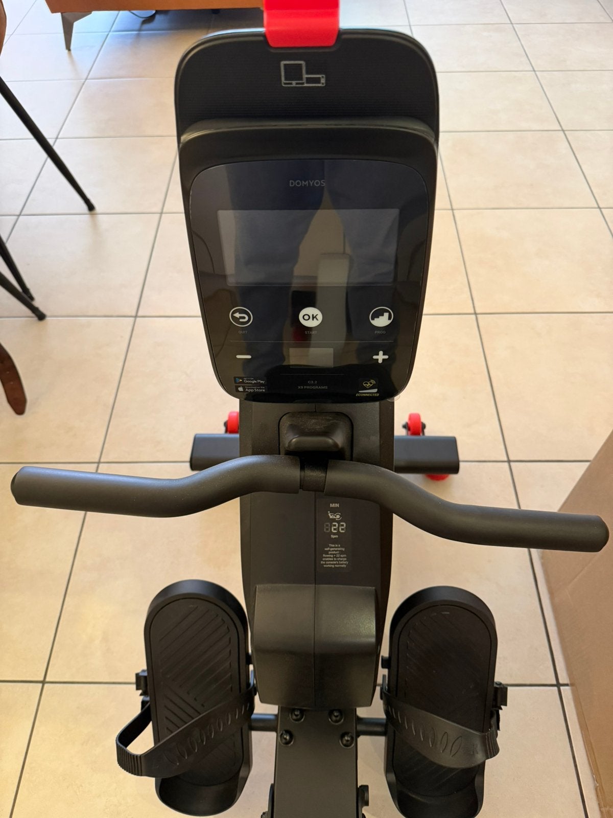 Domyos 500B roeitrainer, Sport en Fitness, Fitnessapparatuur, Zo goed als nieuw, Roeitrainer, Armen, Benen, Borst, Buik, Rug, Kunststof