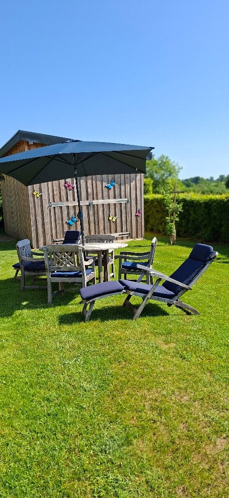 Ensemble de jardin en teck massif – 290 €, Jardin & Terrasse, Chaise, Utilisé, Sets de jardin, Enlèvement