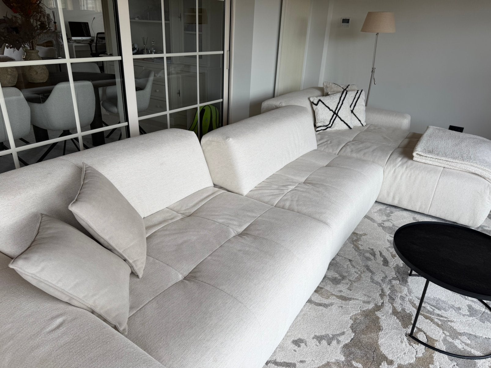 Witte hoekzetel te koop, Maison & Meubles, Canapés | Coins salons complets, Comme neuf, Enlèvement