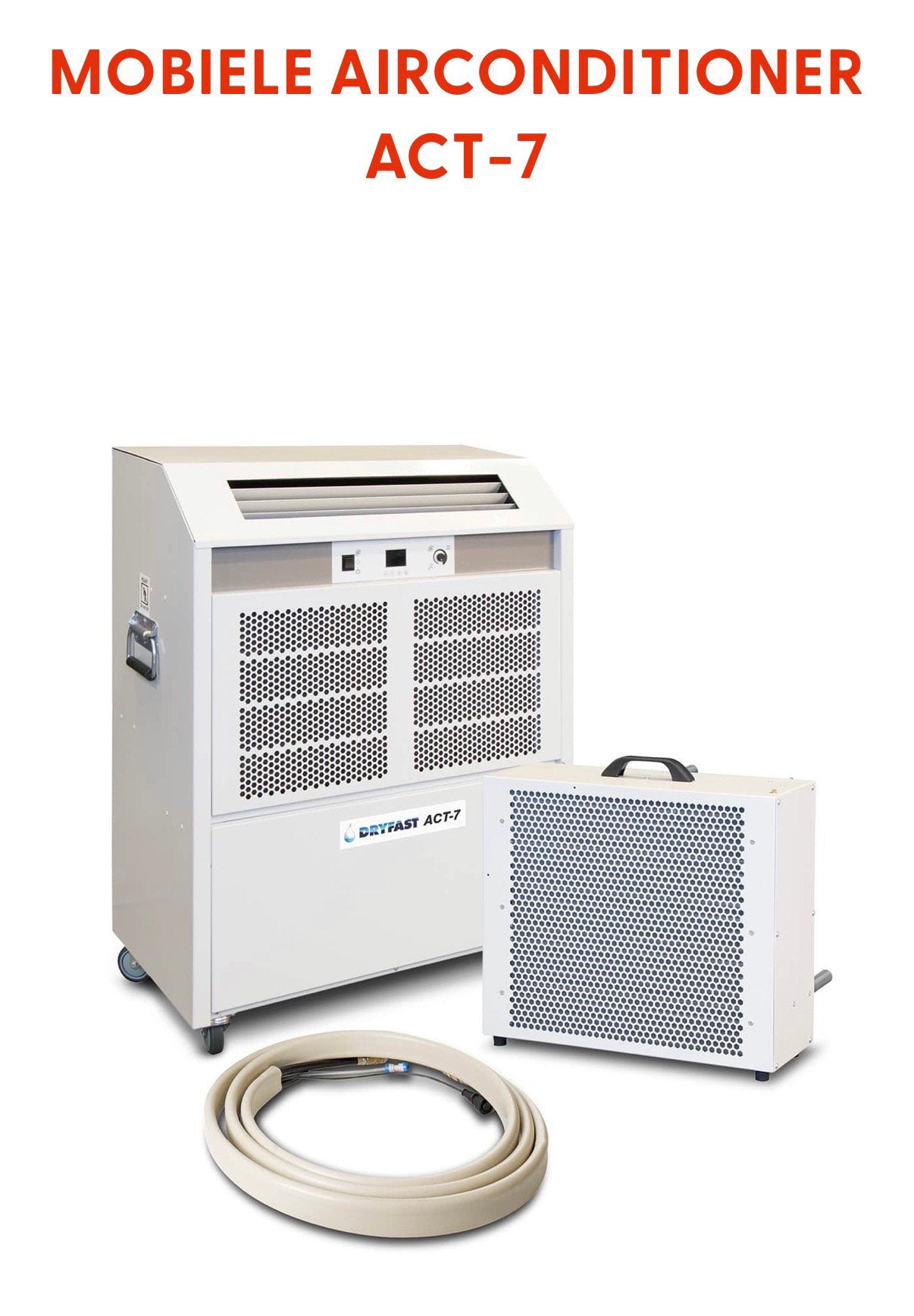 MOBIELE AIRCONDITIONER ACT-7 + 2 slang 5m en buitenunit, Verzenden, 3 snelheden of meer, Zo goed als nieuw, Koelen en Ontvochtigen