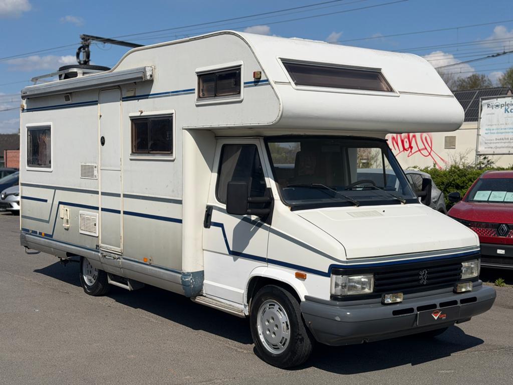Peugeot camper oldtimer turbo diesel 4pl + keuring vvk, Caravanes & Camping, Entreprise, Boîte manuelle, Douche, Diesel