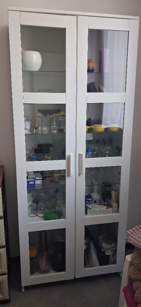 Vitrine ikea blanche, Maison & Meubles, Armoires | Vitrines, 25 à 50 cm, 100 à 150 cm, Utilisé, Autres matériaux