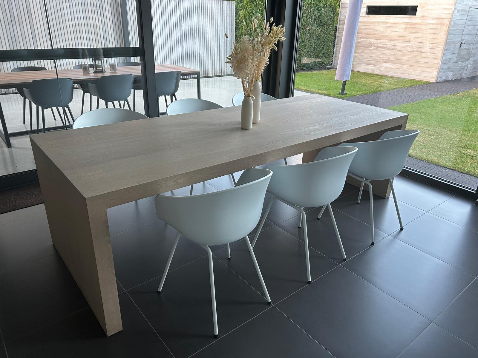 Eiken houten eetkamertafel + salontafel en 6 stoelen, Enlèvement, Comme neuf