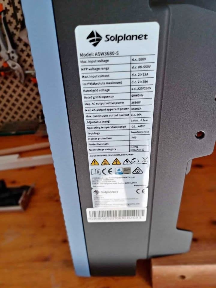 Solplanet ASW3680‑S – 3680W – 1‑fase omvormer, Elektronische apparatuur, Ophalen, Zo goed als nieuw
