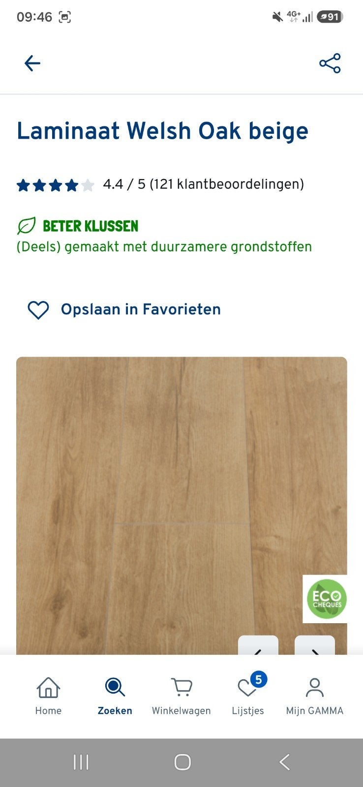 Laminaat Welsh Oak Beige Gamma, Ophalen, Laminaat