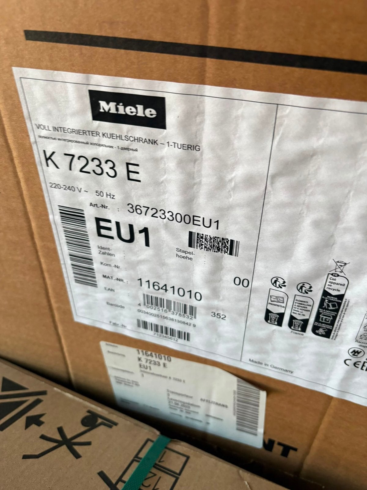Inbouwkoelkast, Elektronische apparatuur, 150 tot 200 liter, Zonder vriesvak, Nieuw, 45 tot 60 cm