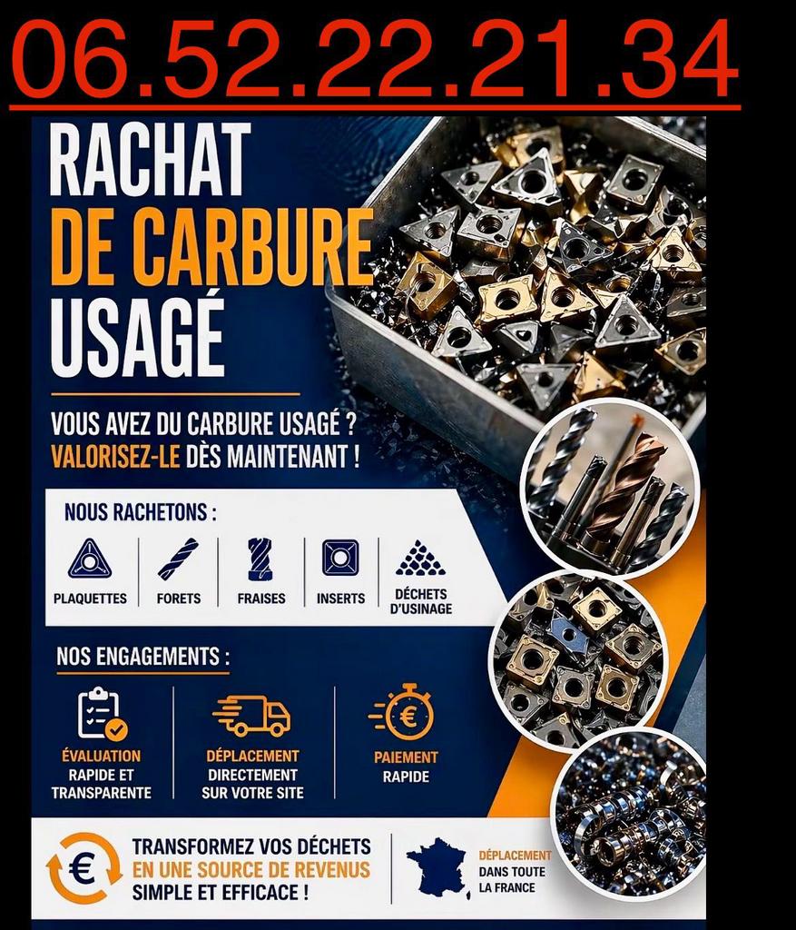 Carbure, plaquettes, usinage, découpe, Enlèvement ou Envoi, Comme neuf
