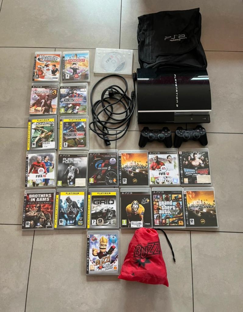 Play Station 3, Ophalen, Met 3 controllers of meer, Slim, Gebruikt