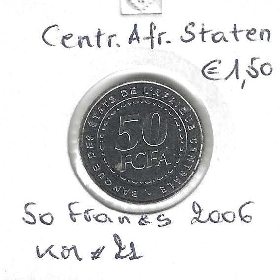 Centraal Afr. Staten, 50 Francs 2006., Timbres & Monnaies, Enlèvement ou Envoi, Autres pays, Monnaie en vrac