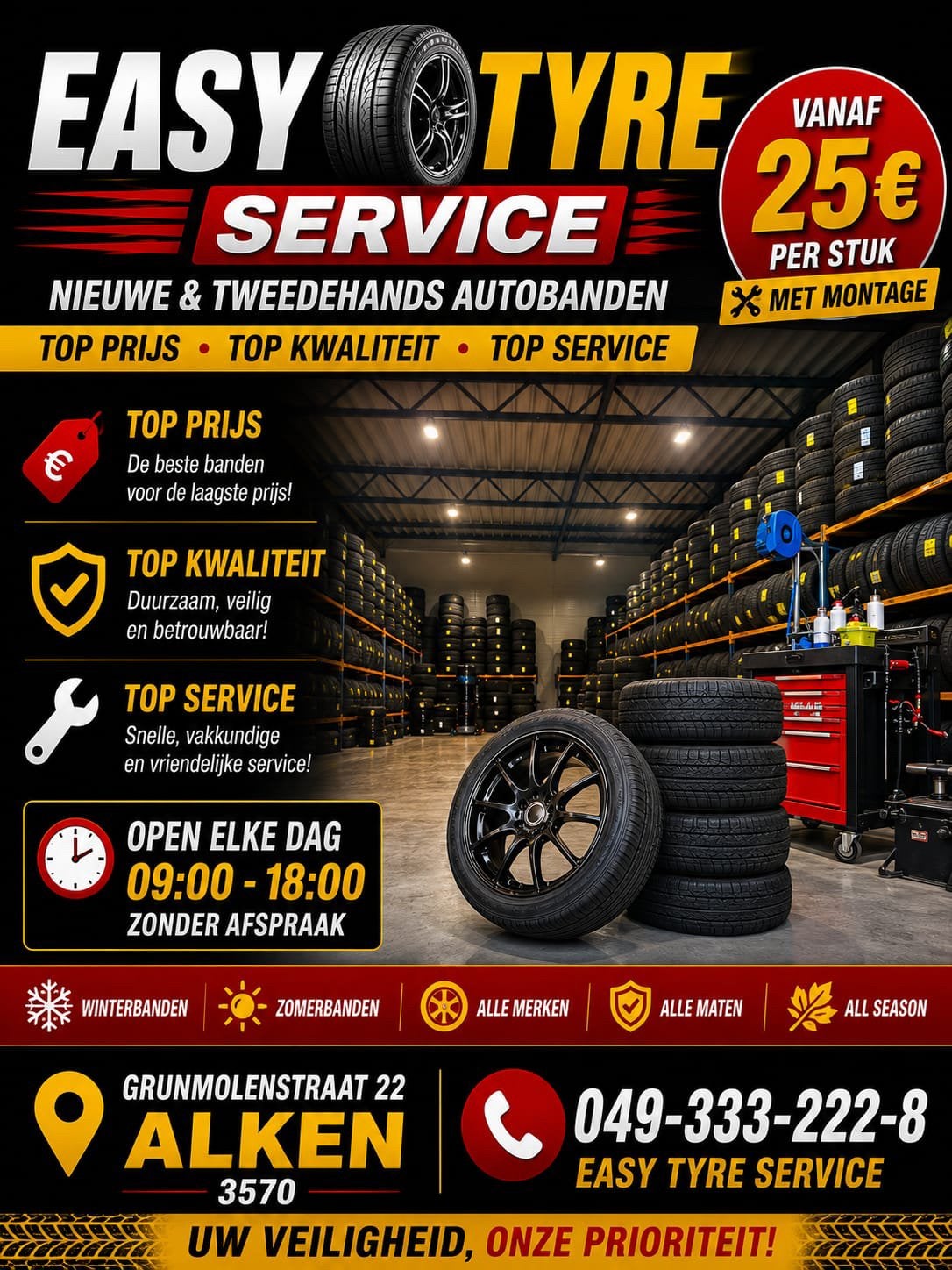 NIEUWE & TWEEDEHANDS AUTOBANDEN, Enlèvement ou Envoi, Avant