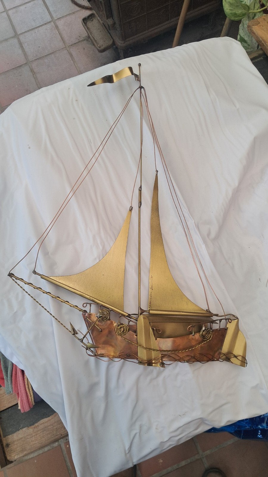 Danny d'Haeseleer zeilboot jaren 70 wanddecoratie, Ophalen of Verzenden