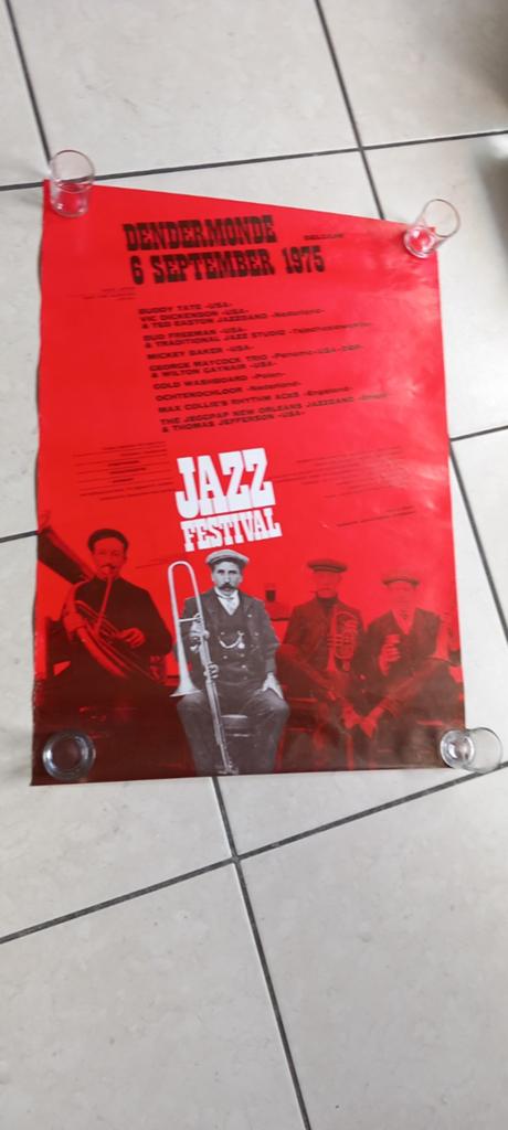 Affiche Jazz Festival Dendermonde 6 september 1975, Verzamelen, Posters, Ophalen of Verzenden