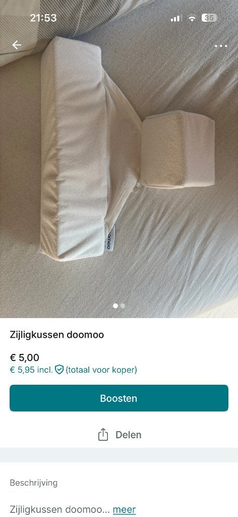 Zijligkussen domoo, Kinderen en Baby's, Ophalen, Zo goed als nieuw, Kussen, Doomoo