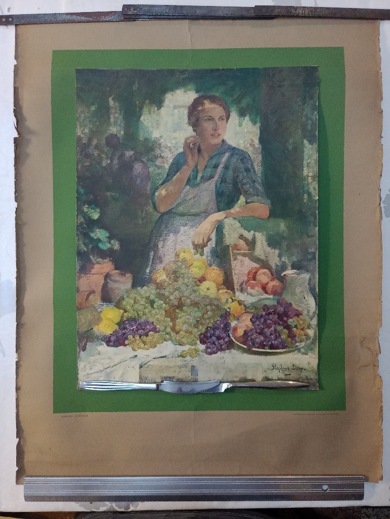 Stéphane Leroy Vintage poster voor school met schaduw- licht, Ophalen of Verzenden