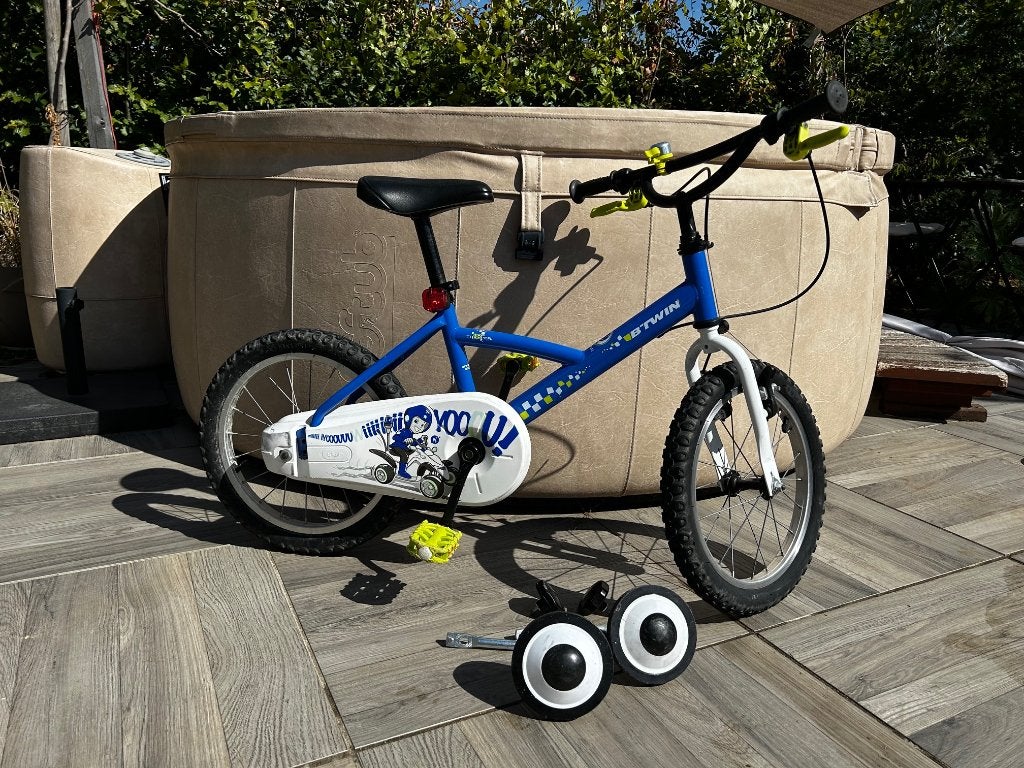 Vélo enfant 16 pouces, Ophalen, Gebruikt, BTwin Décathlon, Zijwieltjes