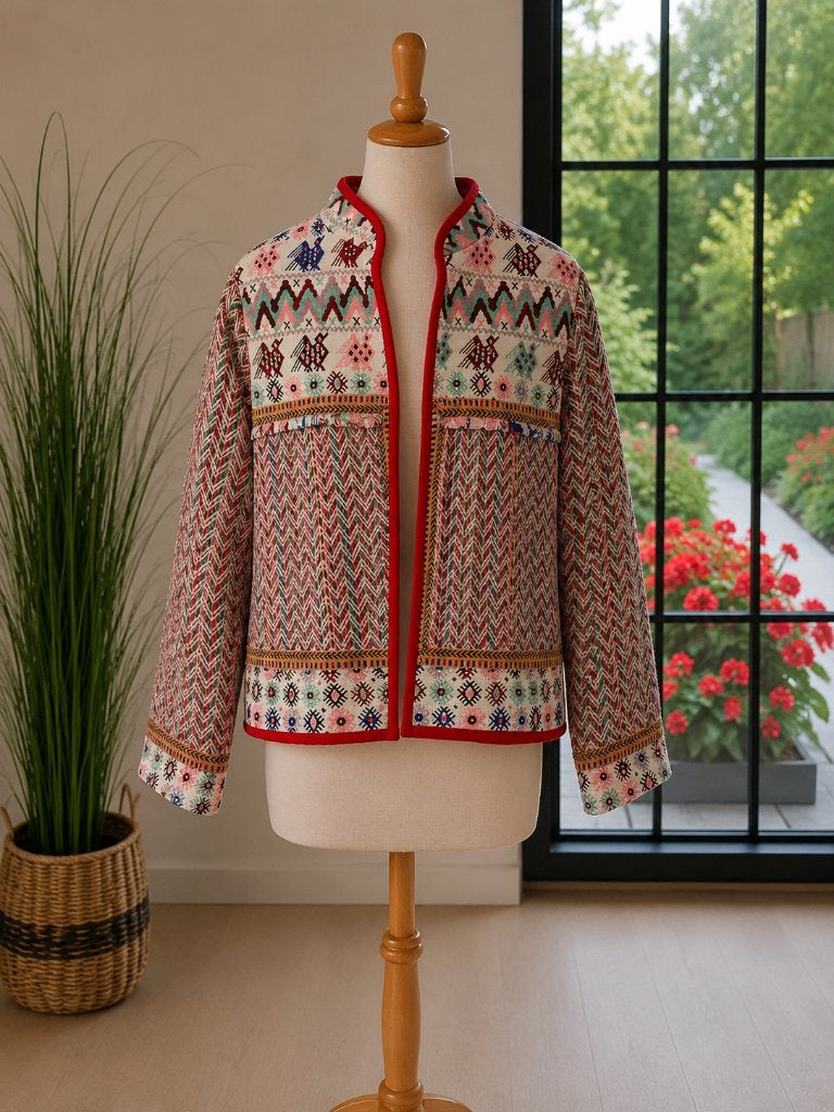 Vintage Handgeweven Cropped Jasje – Boho / Ibiza Style, Kleding | Dames, Maat 38/40 (M), Verzenden, Ana Ibiza, Nieuw