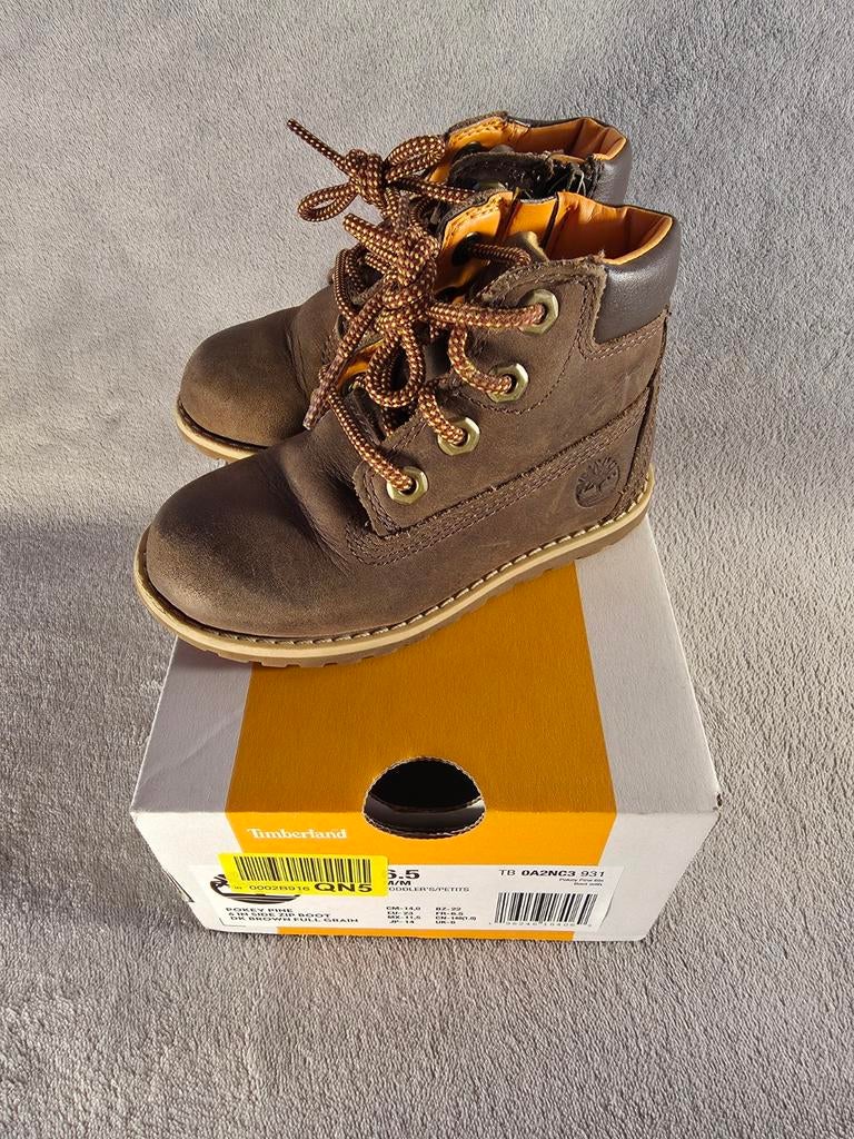 Bottes Timberland taille 23 - cuir marron - avec fermeture é, Enlèvement ou Envoi