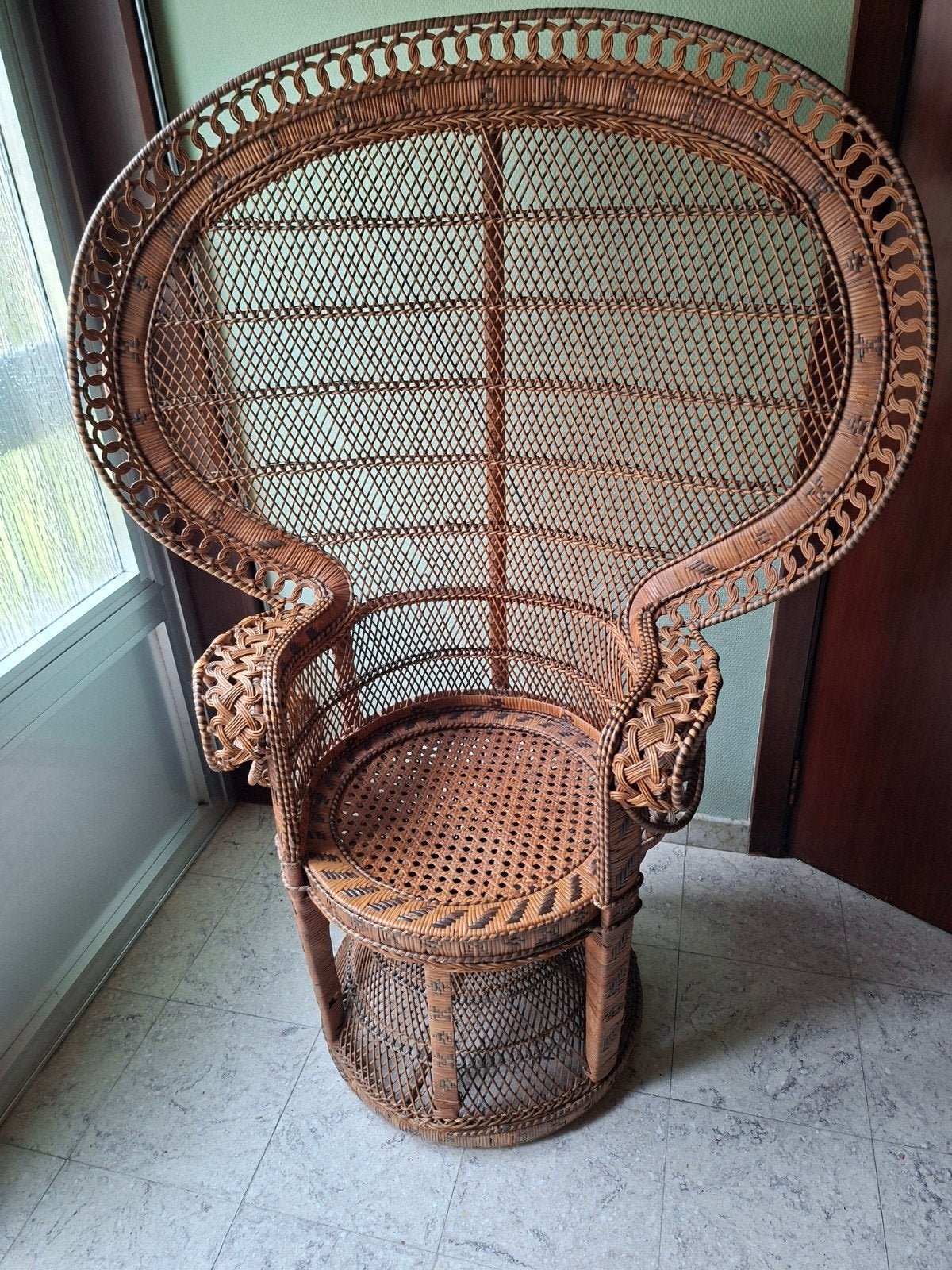 vintage rotan pauwenstoel, Ophalen