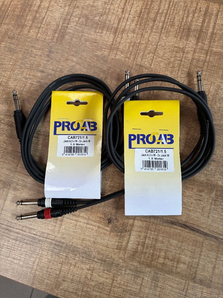 verloopkabel Jack stereo naar 2 x Jack Mono, Muziek en Instrumenten, Ophalen, Nieuw, Apparatuur