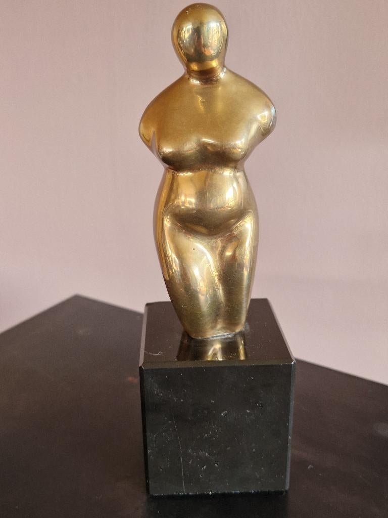 Abstract bronzen sculptuur door Cristiana Isoleri, Minder dan 20 cm, Handgemaakt, Ophalen of Verzenden, Brons