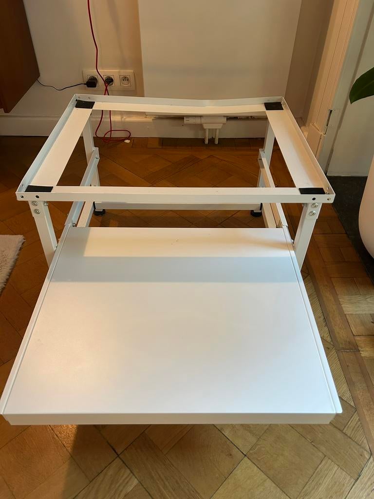Machinerek/droger verhoger wit metaal met schuifplank, Ophalen, Gebruikt