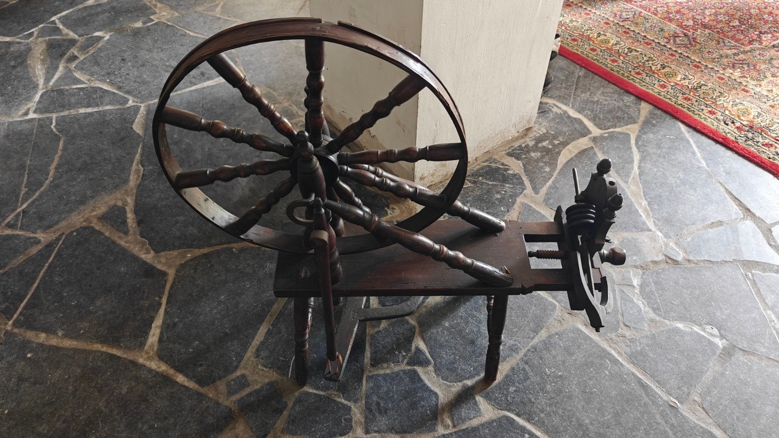 Prachtig Antiek Houten Spinnenwiel, Antiek en Kunst, Ophalen