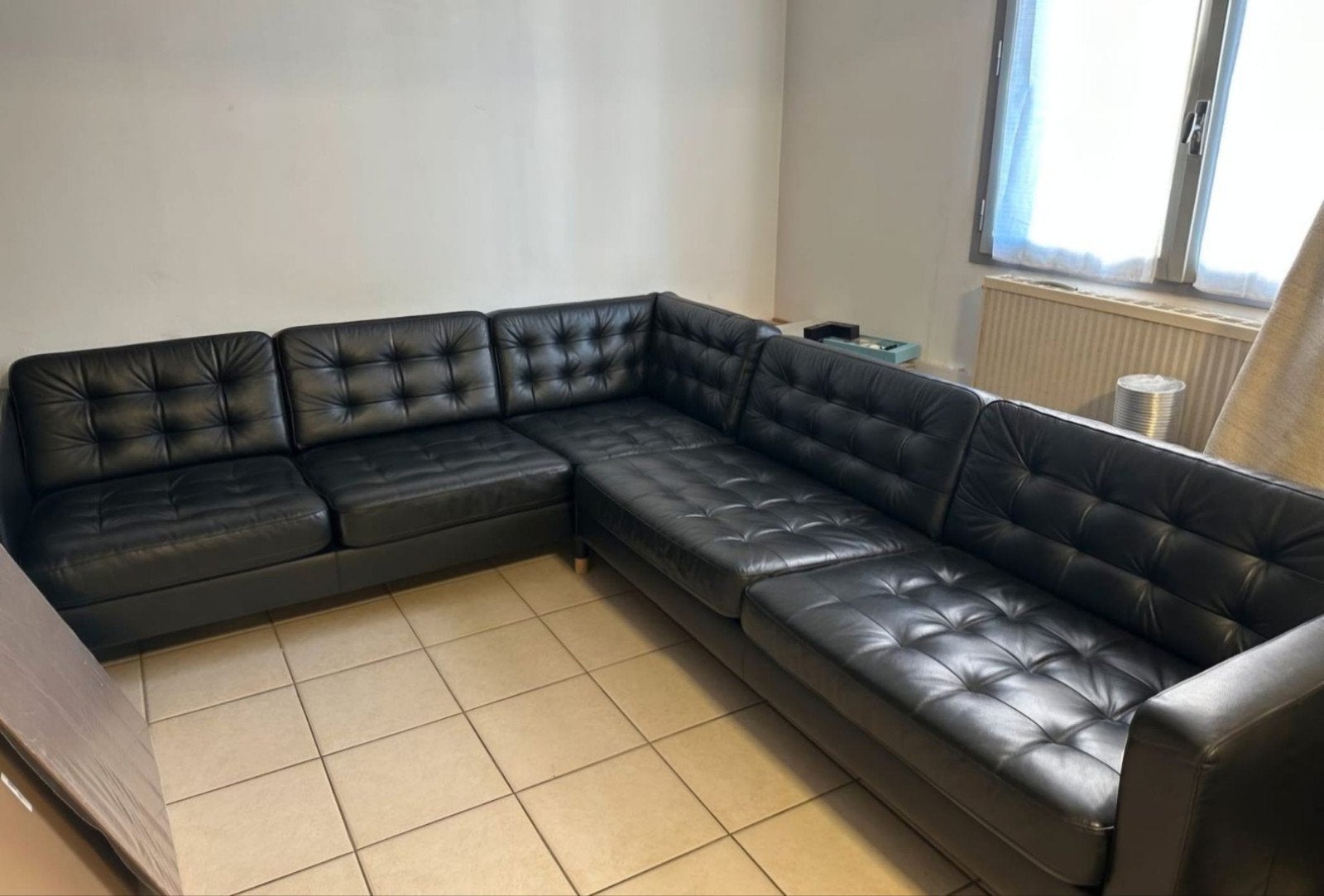 Canapé d’angle 5 places Lanskrona cuir Ikea, Maison & Meubles, Enlèvement, Cuir