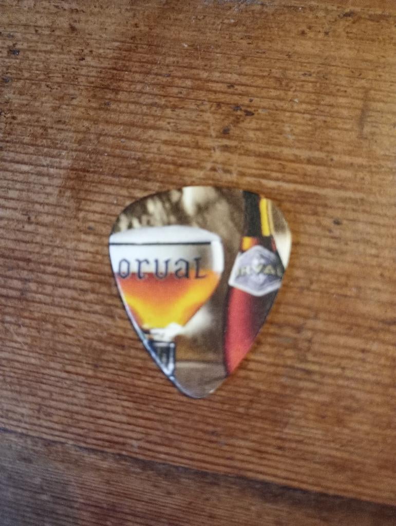 Brasserie beer gitaar tab Orval, Verzamelen, Biermerken, Zo goed als nieuw, Reclamebord, Plaat of Schild, Overige merken, Ophalen of Verzenden