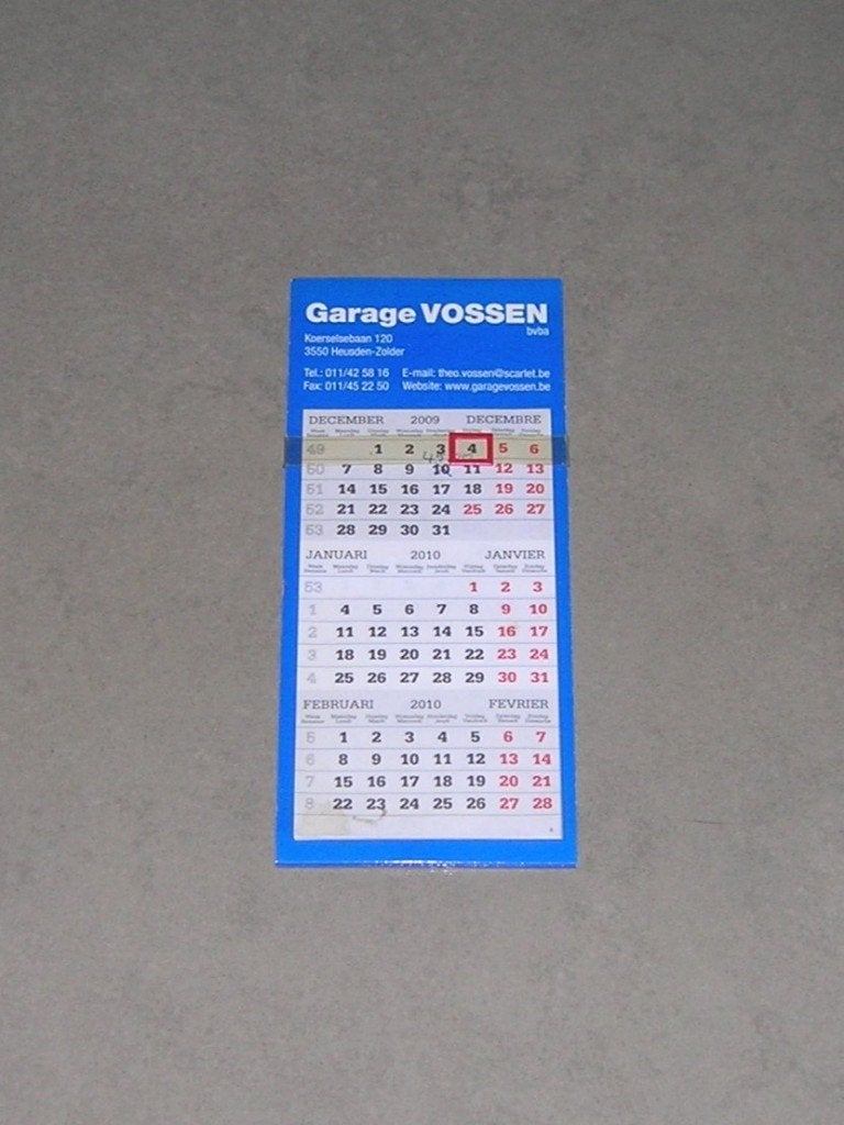 Kalender 2010 Garage Vossen, Divers, Calendriers, Utilisé, Calendrier mensuel, Enlèvement