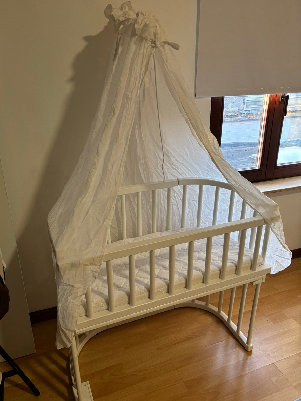 Houten babybed, Ophalen, Gebruikt