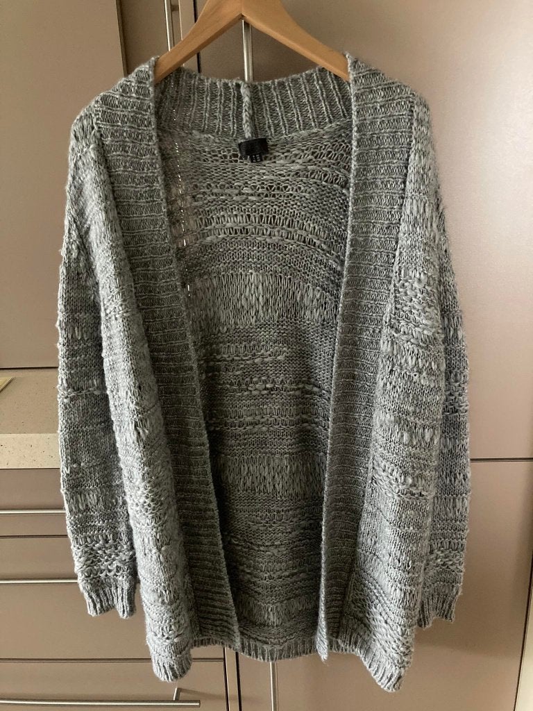 grof gebreide gilet / vest Giovane maat 42, Taille 42/44 (L), Gris, Enlèvement ou Envoi, Comme neuf