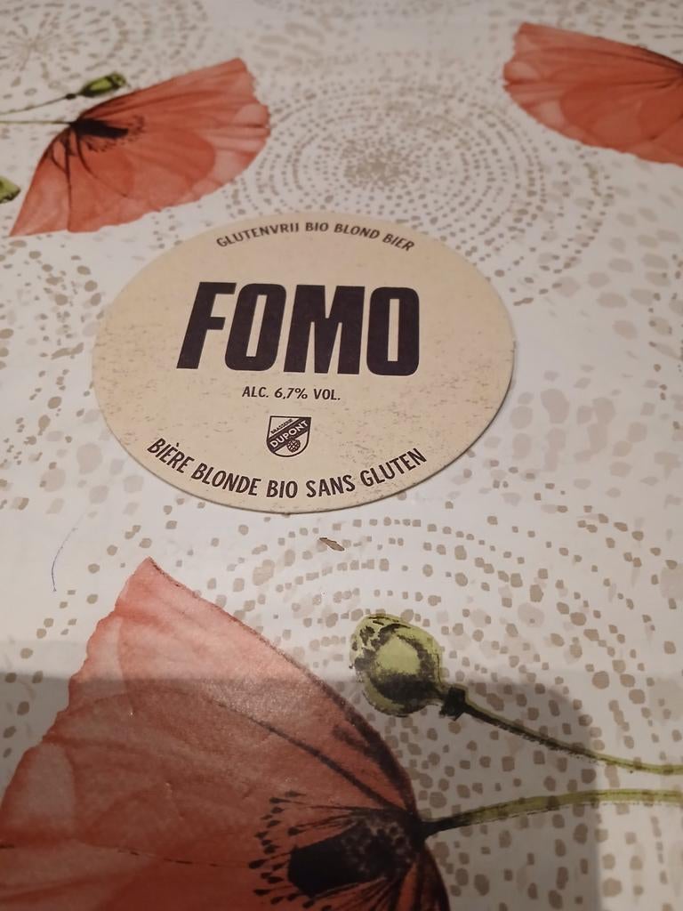 1 sous-bock Fomo brasserie Dupont, Collections, Marques de bière, Enlèvement ou Envoi, Sous-bock