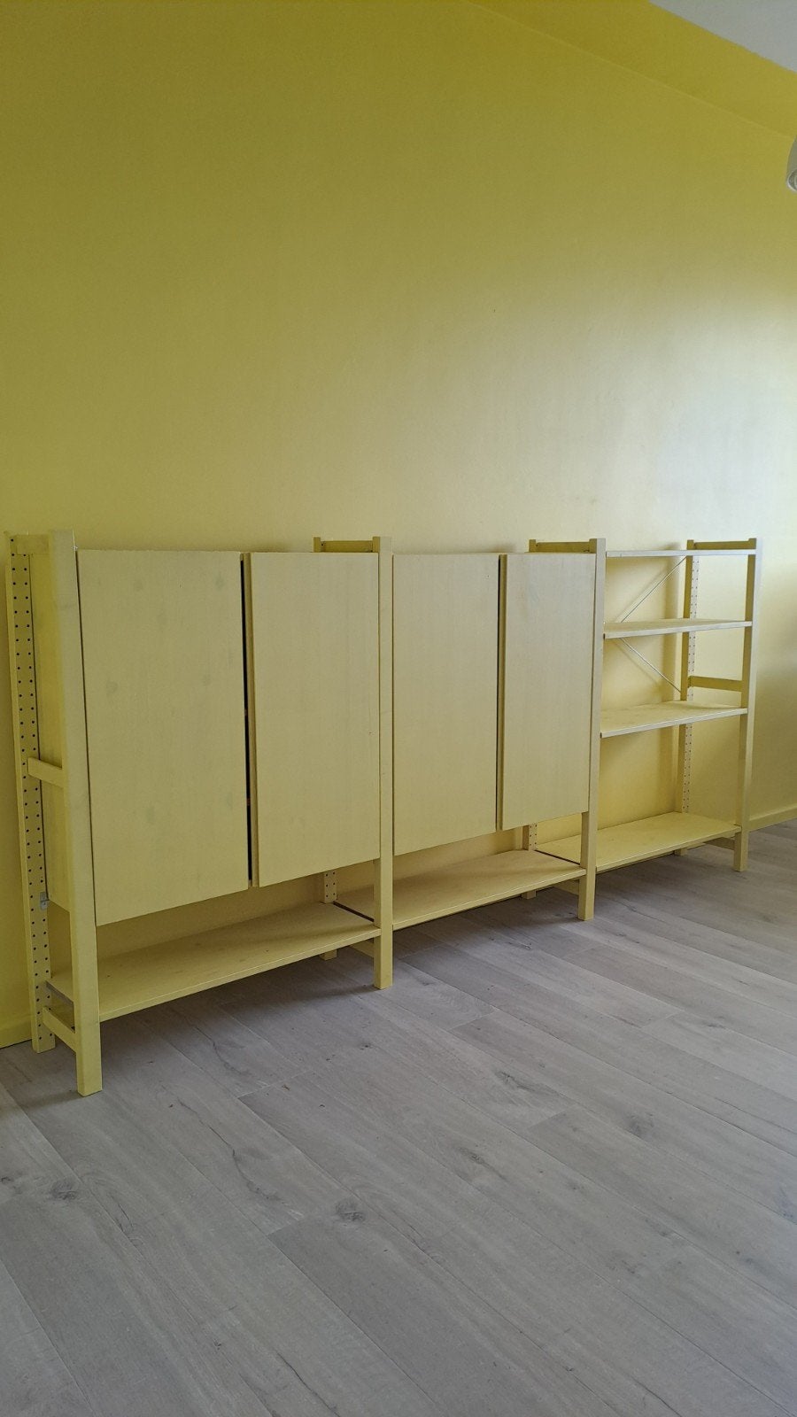 Armoire/mur de rangement IKEA IVAR - pin massif - jaune, 25 à 50 cm, 200 cm ou plus, Enlèvement, Utilisé