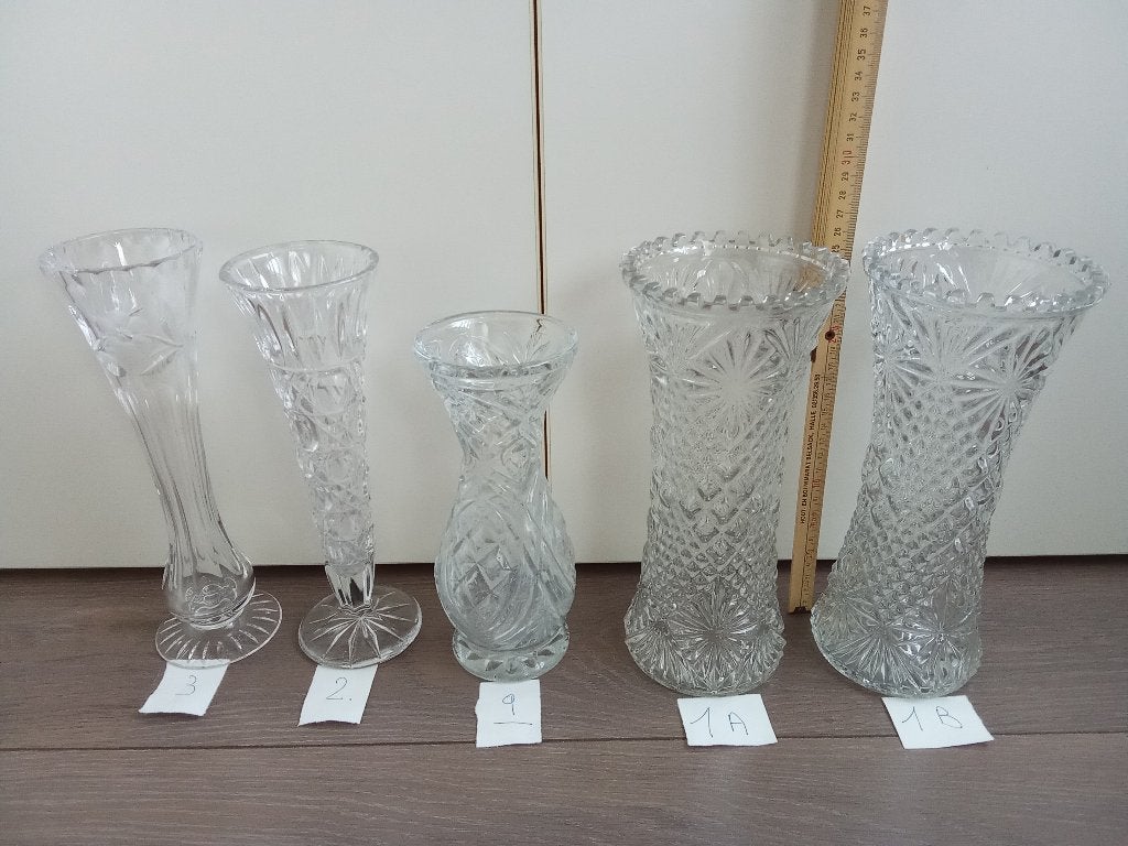 Vazen lot van 5 stuks, Ophalen of Verzenden, Gebruikt, Glas