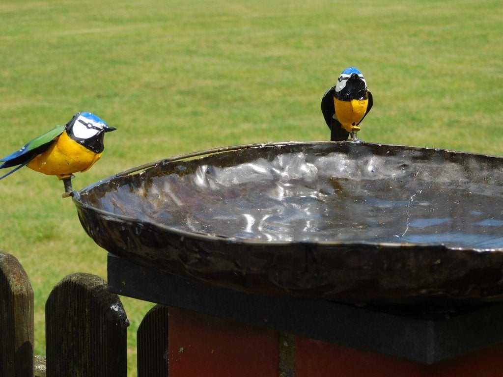 Vogelbad / Voederschaal Met 2 Vogeltjes – Metaal – Ø 45 cm, Ophalen of Verzenden