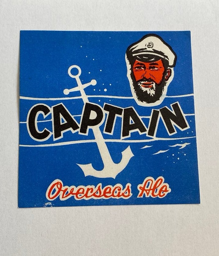 Oud etiket CAPTAIN brouwerij HET ANKER te MECHELEN, Ophalen of Verzenden, Zo goed als nieuw